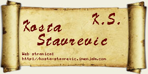 Kosta Stavrević vizit kartica